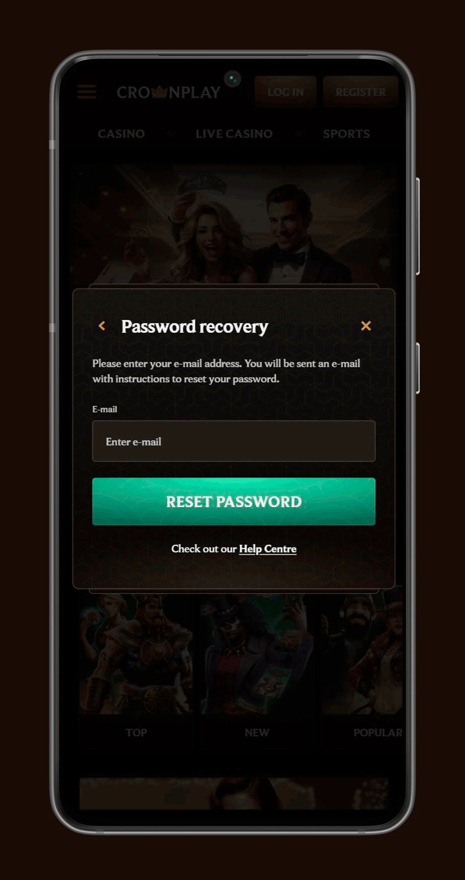 Forgot password in crownplay casino